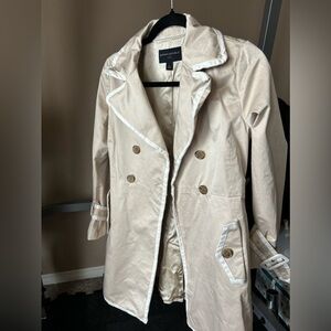 J. Crew Tan/White Trench Coat Small